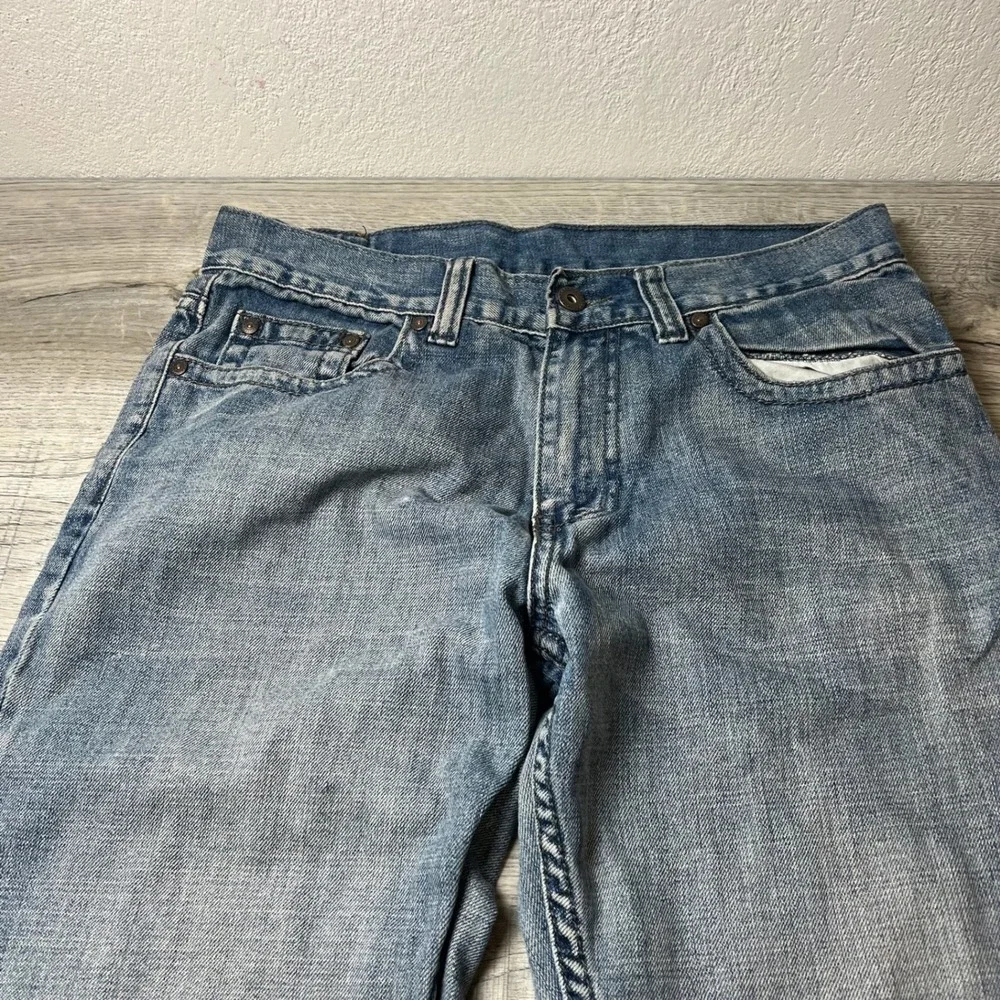 Flypaper Jeans Mens 30x30 Blue Light Wash Distressed Cross Embroidered Y2K Baggy